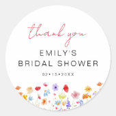 Wildblume Dank Brautparty in Bloom Runder Aufkleber (Vorderseite)