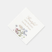 Wildblume Dankbarkeit und Selig Fall Party Napkin Serviette (Ecke)