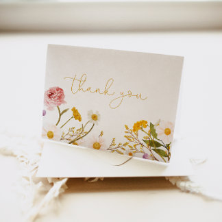 Wildblume Danke Card, Bohemisch Florals
