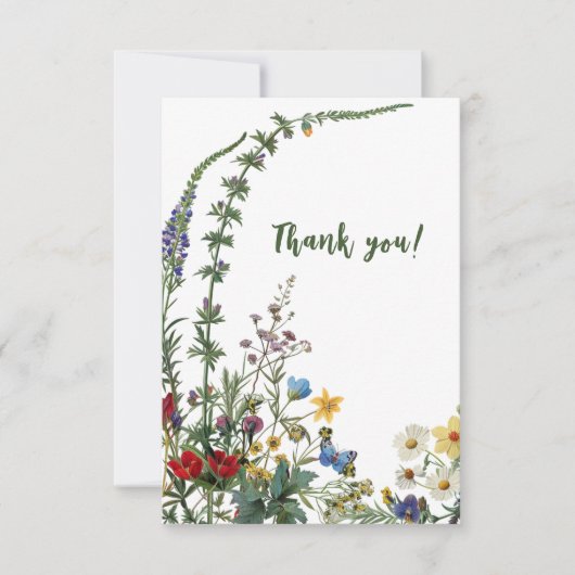 Wildblume Danke, Card und Umschlag Dankeskarte (Vorderseite)