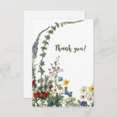 Wildblume Danke, Card und Umschlag Dankeskarte (Vorne/Hinten)