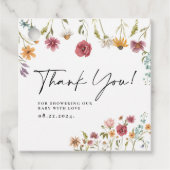 Wildblume Danke, dass ihr Baby Shower Geschenktast Geschenkanhänger (Vorderseite)