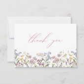 Wildblume Danke, dass ihr die Pink Floral Boho Blu Dankeskarte (Vorderseite)