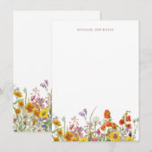 Wildblume Danke Notiz Card Stationierung (Vorne/Hinten)