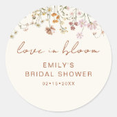 Wildblume Dankeschön Brautparty Liebe in Bloom Runder Aufkleber (Vorderseite)