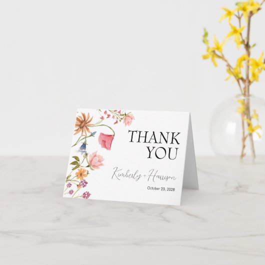 Wildblume Dankeschön Karte (Gelbe Blume)