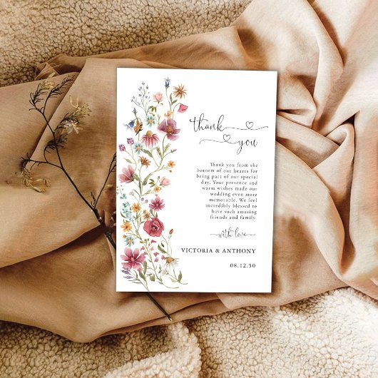 Wildblume Dankeschön Karte