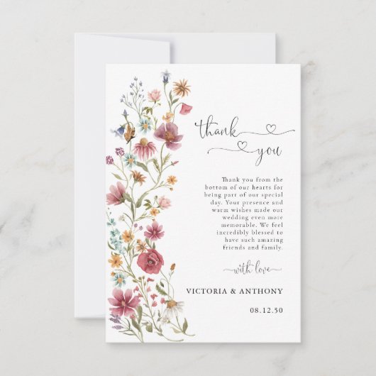 Wildblume Dankeschön Karte (Vorderseite)