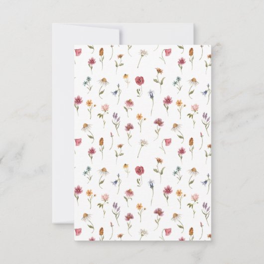 Wildblume Dankeschön Karte (Rückseite)