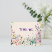 Wildblume Dankeskarte (Stehend Vorderseite)