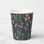 Wildblume Dark Blue Brautparty Pappbecher (Links)