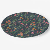 Wildblume Dark Blue Brautparty Pappteller (Schrägansicht)