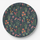 Wildblume Dark Blue Brautparty Pappteller (Vorderseite)