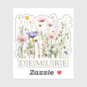 Wildblume Demand Individuelle Name Aufkleber (Blatt)