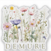 Wildblume Demand Individuelle Name Aufkleber (Vorderseite)