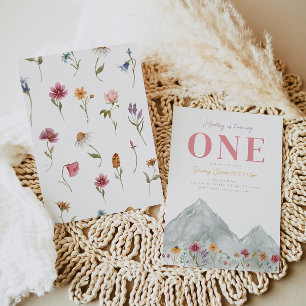 Wildblume der Girl's Mountain zum Geburtstag Einladung