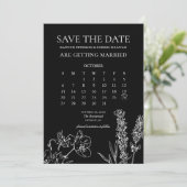 Wildblume Der Gotische Kalender Save the Date Einladung (Stehend Vorderseite)