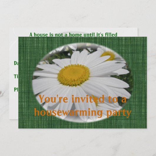 Wildblume der häuslichen Erwärmung Oxeye Daisy Einladung (Vorne/Hinten)