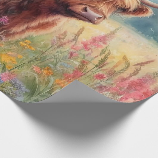 Wildblume der Hochglanzkühe Geschenkpapier (Ecke)