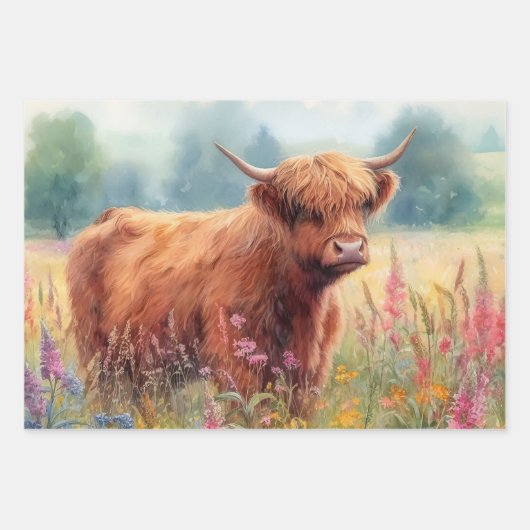 Wildblume der Hochglanzkühe Geschenkpapier Set (Vorderseite 2)