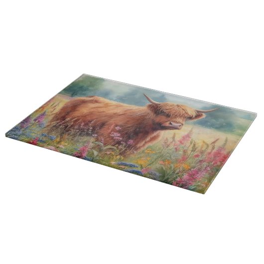 Wildblume der Hochglanzkühe Schneidebrett (Ecke)