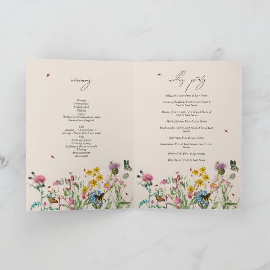 Wildblume der Hochzeit von Wasserfarben Programm (Innenseite)