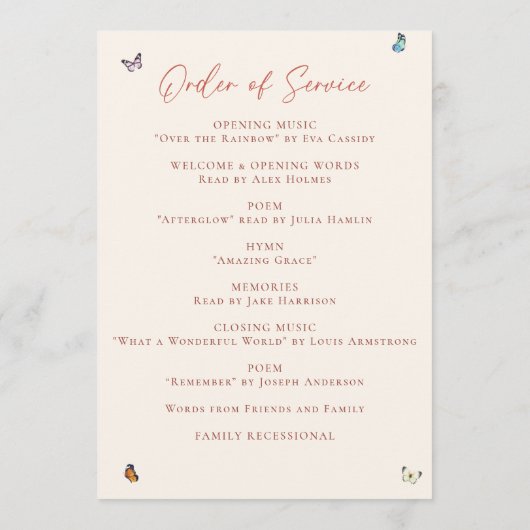 Wildblume der Lebensordnung Programm (Rückseite)