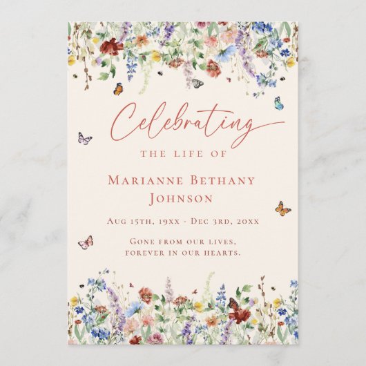 Wildblume der Lebensordnung Programm (Vorderseite)