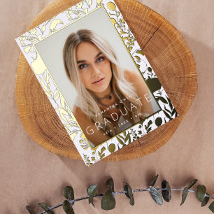 Wildblume der Pressekonferenz von Gold Leaf Foil Folieneinladung