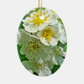 Wildblume der Rose Multiflora Keramik Ornament (Hinten)