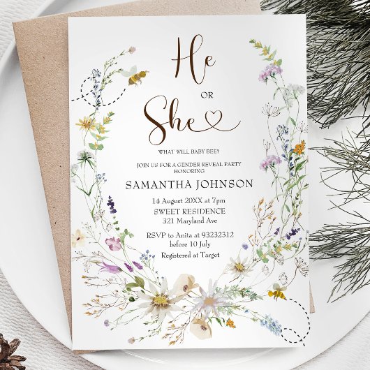 Wildblume der Rustikalen Bienen Einladung