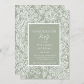 Wildblume der schlichten Seite Grüne Linie Einladung (Vorne/Hinten)