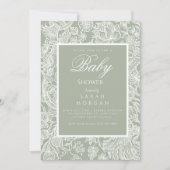 Wildblume der schlichten Seite Grüne Linie Einladung (Vorderseite)