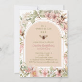 Wildblume der süßen Frühlingsbiene zum zweiten Geb Einladung (Vorderseite)