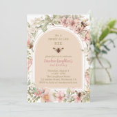 Wildblume der süßen Frühlingsbiene zum zweiten Geb Einladung (Stehend Vorderseite)