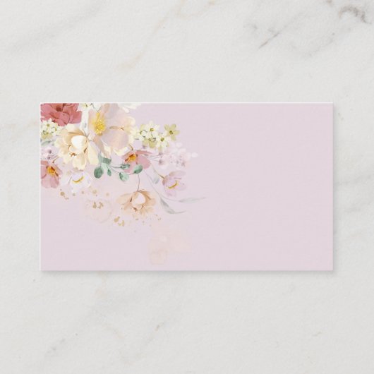 Wildblume der Wasserfarbe Lila Brautrezept Begleitkarte (Rückseite)