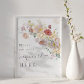 Wildblume der Wasserfarbe Lila Brautrezept Poster