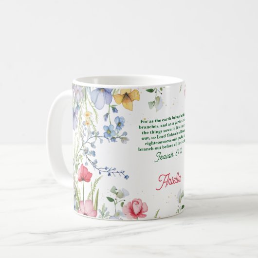 Wildblume der Wasserfarbe Personalisiert Kaffeetasse (Vorderseite Links)