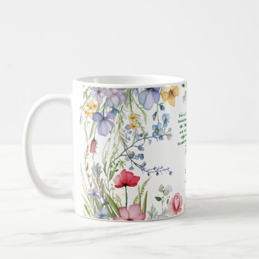 Wildblume der Wasserfarbe Personalisiert Kaffeetasse (Links)
