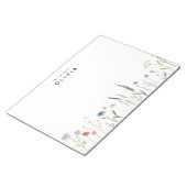 Wildblume der Wasserfarbe Personalisiert mit Liebe Notizblock (angewinkelt)