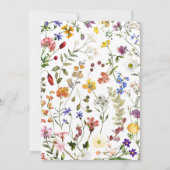 Wildblume der Wasserfarbe speichern Sie das Datum Einladung (Rückseite)