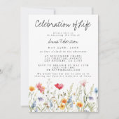 Wildblume der Wasserfarben - Beerdigung des Lebens Einladung (Vorderseite)