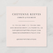 Wildblume der Wasserfarbenfeder Quadratische Visitenkarte (Rückseite)