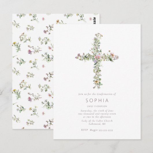 Wildblume der Wiese Postkarte (Vorne/Hinten)