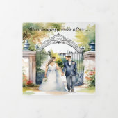 Wildblume des Wassergärtnerzauns QR-Code Dreifach Gefaltete Einladung (Cover)