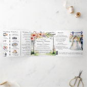 Wildblume des Wassergärtnerzauns QR-Code Dreifach Gefaltete Einladung (Innenseite)