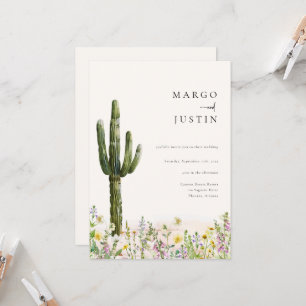 Wildblume Desert Cactus Wedding Einladung