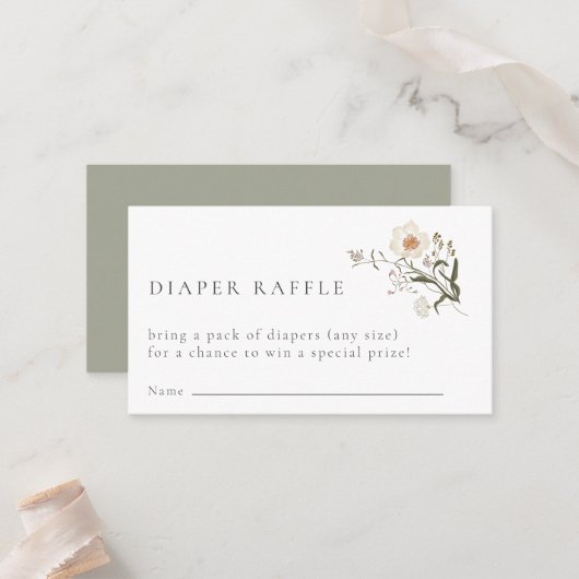 Wildblume Diaper Raffellenkarte Platzkarte (Vorderseite/Rückseite Beispiel)