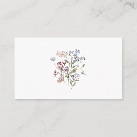 Wildblume Diaper Raffeln Beilage Anfrage Girl Pink Begleitkarte (Rückseite)