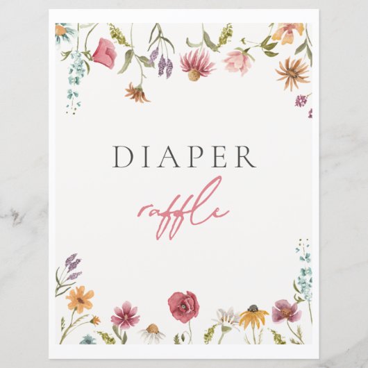 Wildblume Diaper Raffelzeichen (Vorderseite)